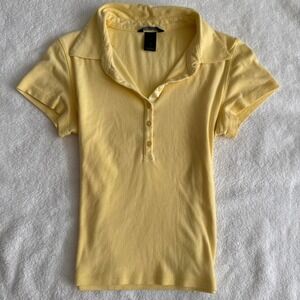 coquette light yellow collard shirt
